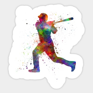 Baseball player in watercolor Sticker